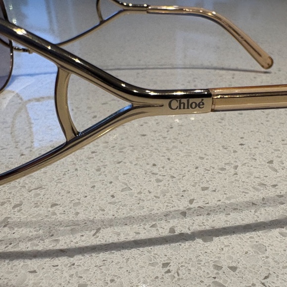 Authentic Chloe Jackson Oversized Gold Round Women Designer Sunglasses CE124S - Picture 5 of 6